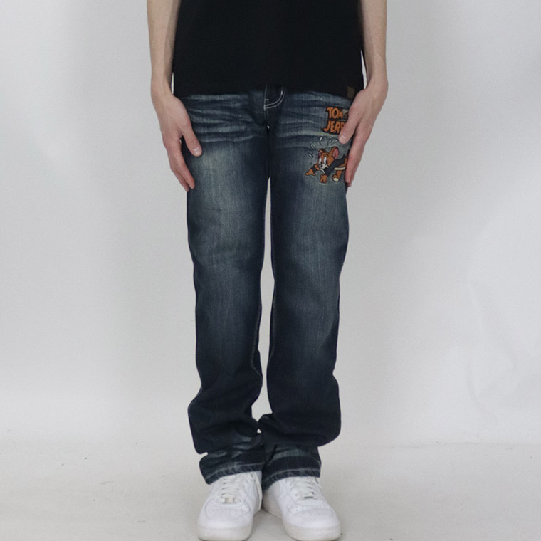 【TOM&JERRYコラボ】刺繍デニムパンツ
