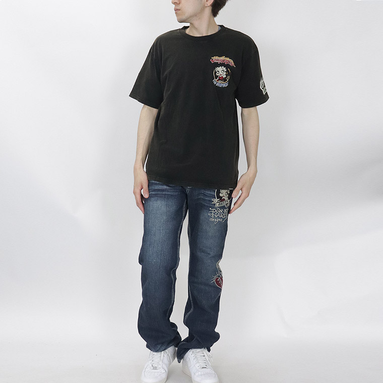 【BETTYコラボ】フロスト加工半袖刺繍Tシャツ ギター