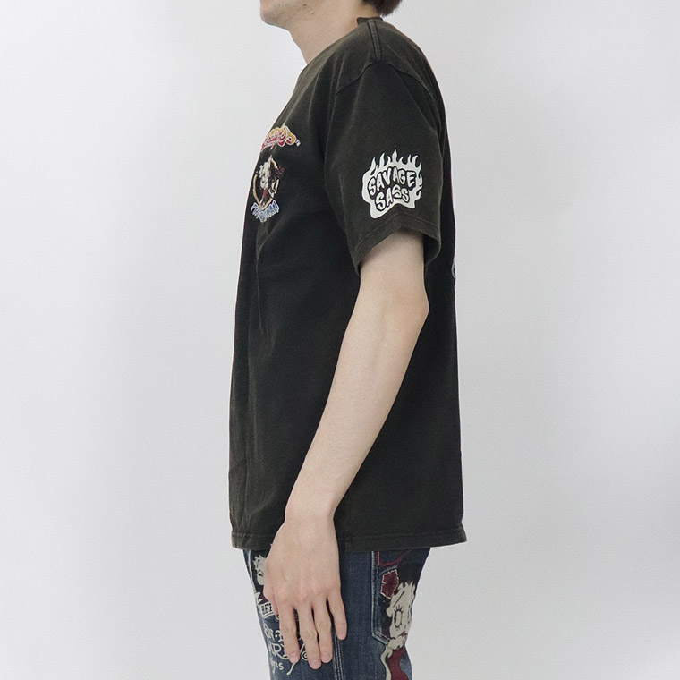 【BETTYコラボ】フロスト加工半袖刺繍Tシャツ ギター