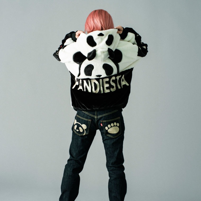 【PANDIESTA】シンメトリー切替フェイクファーZIPブルゾン