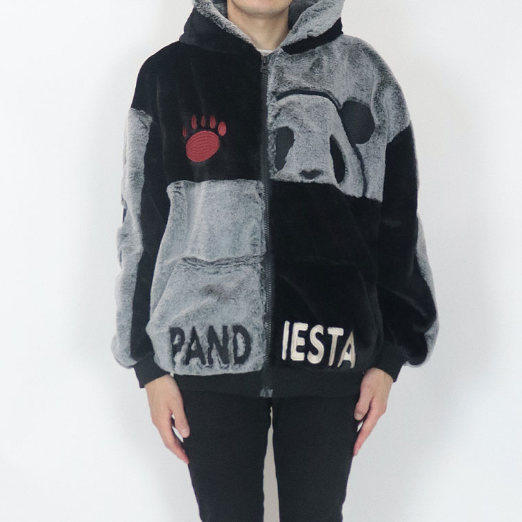 【PANDIESTA】シンメトリー切替フェイクファーZIPブルゾン