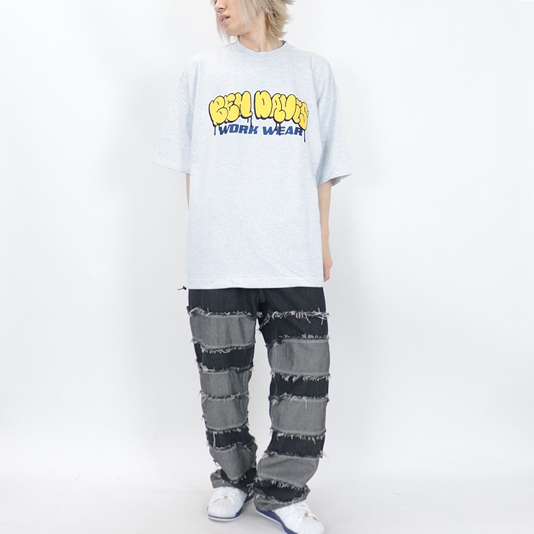 夏物新作【BEN DAVIS(ベンデイビス)】ロゴワッペン刺繍/半袖スウェットＴシャツ (ペアルック・アメカジ系)
