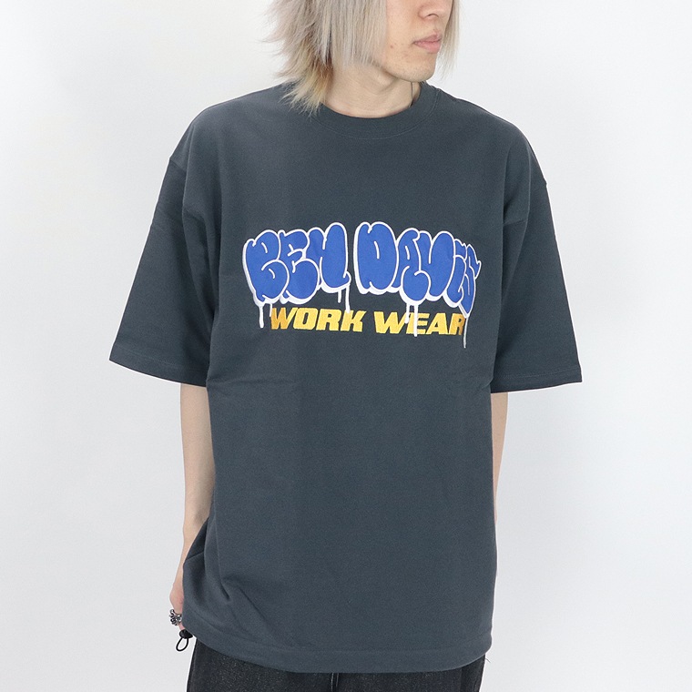 夏物新作【BEN DAVIS(ベンデイビス)】ロゴワッペン刺繍/半袖スウェットＴシャツ (ペアルック・アメカジ系)