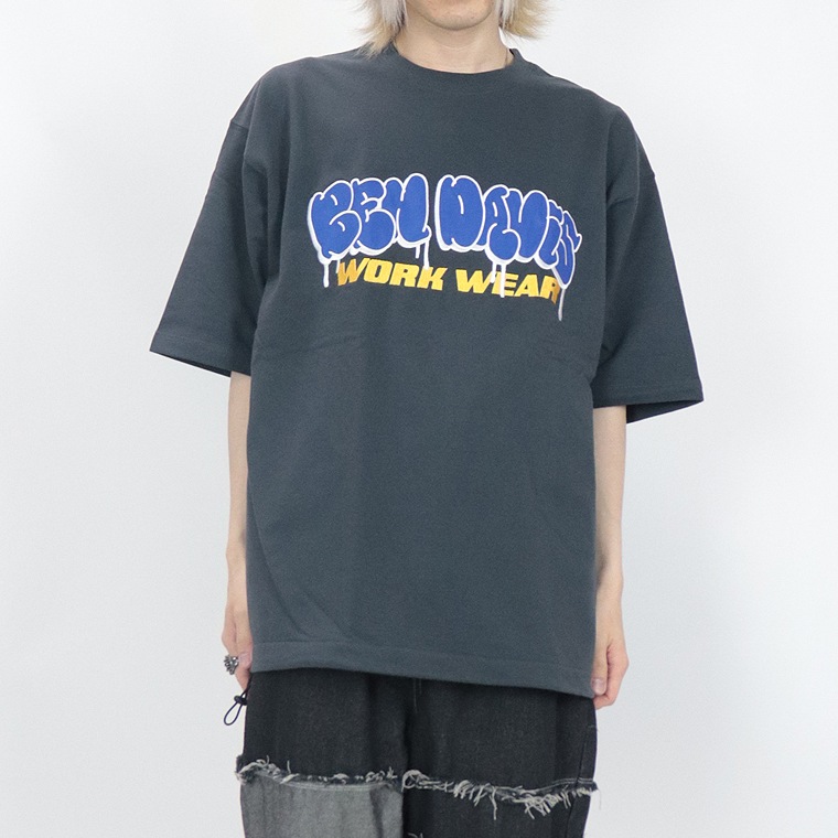 夏物新作【BEN DAVIS(ベンデイビス)】ロゴワッペン刺繍/半袖スウェットＴシャツ (ペアルック・アメカジ系)