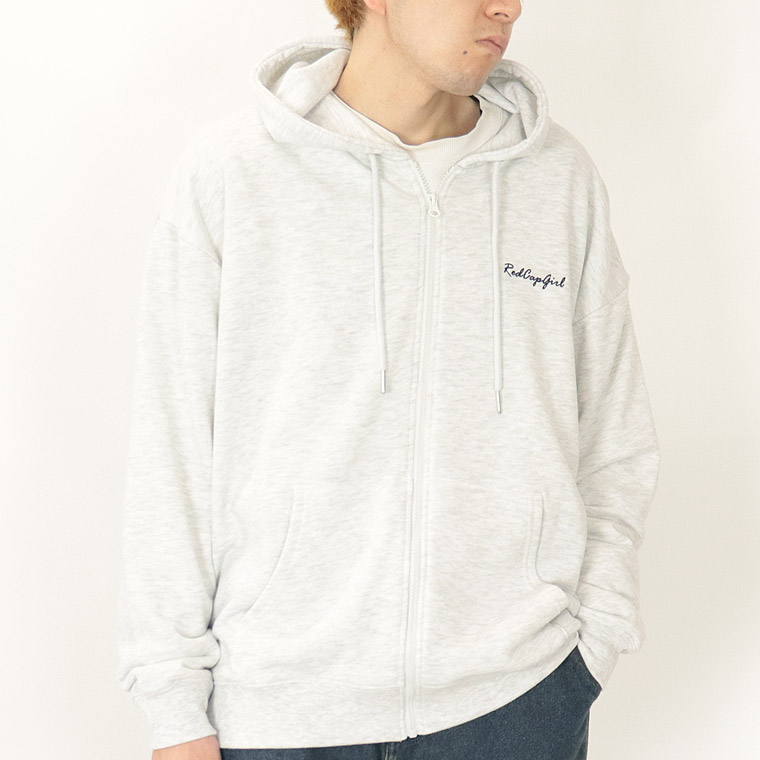 【RED CAP GIRL】ポイント刺繍 バックプリント裏毛ZIPパーカー