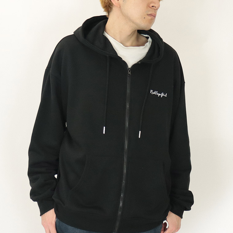 【RED CAP GIRL】ポイント刺繍 バックプリント裏毛ZIPパーカー