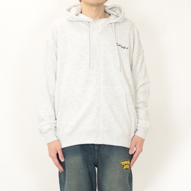 【RED CAP GIRL】ポイント刺繍 バックプリント裏毛ZIPパーカー