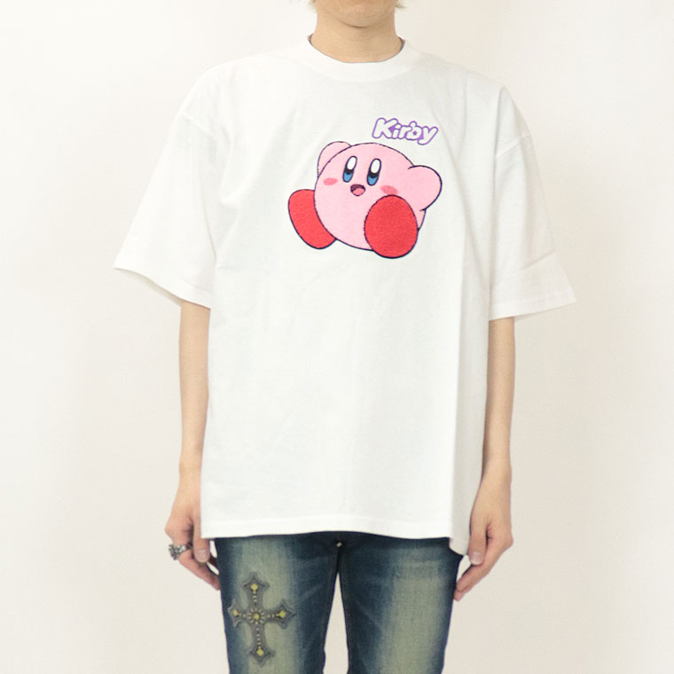 【星のカービィ】カービィサガラ刺繍/半袖Ｔシャツ (ペアルック・アメカジ系)