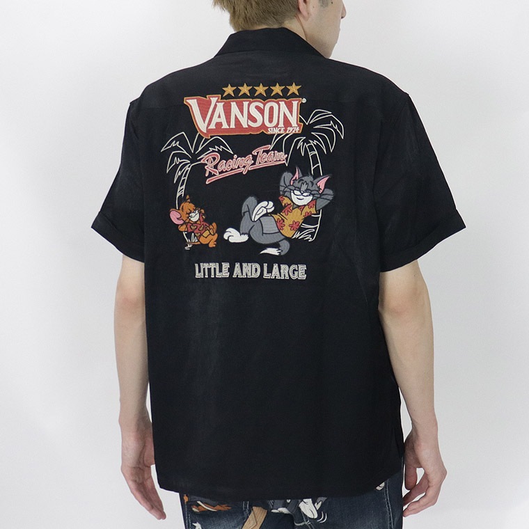 【TOM&JERRYコラボ】レーヨン×刺繍 半袖シャツ