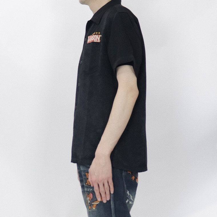 【TOM&JERRYコラボ】レーヨン×刺繍 半袖シャツ