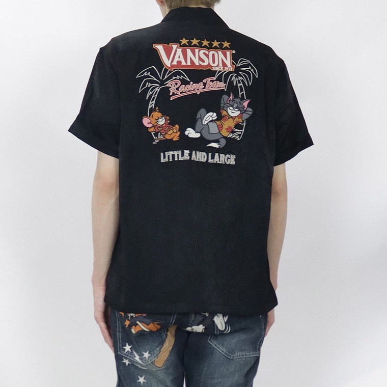 【TOM&JERRYコラボ】レーヨン×刺繍 半袖シャツ