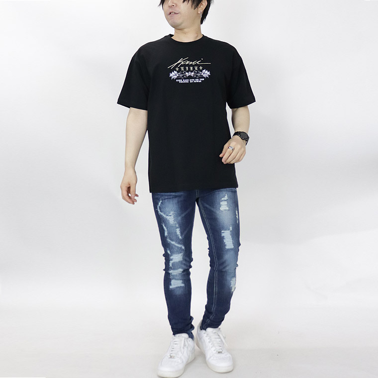 【Karl Kani】バロックローズ刺繍半袖Tシャツ