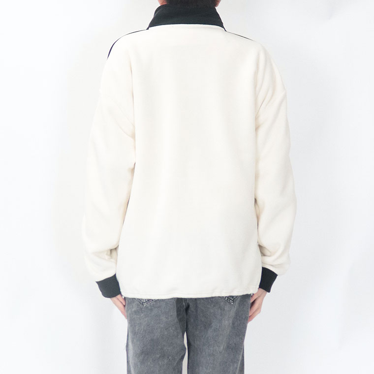 【RED CAP GIRL】胸刺繍袖ライン配色ハーフジップ