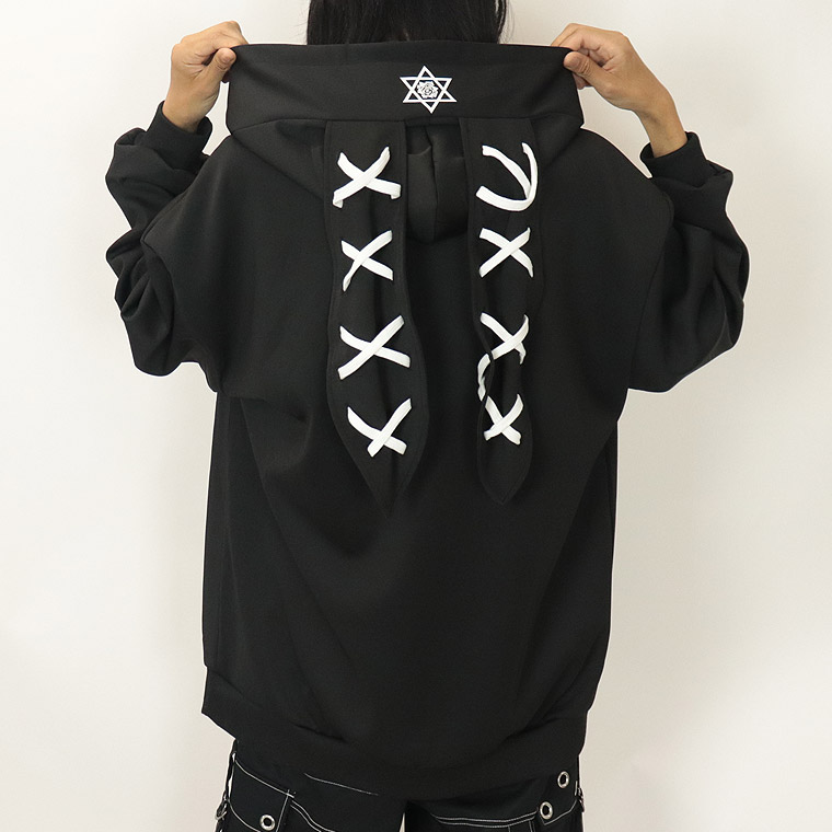 【PSYCHONATION】レースアップうさ耳ジャージZIPパーカー