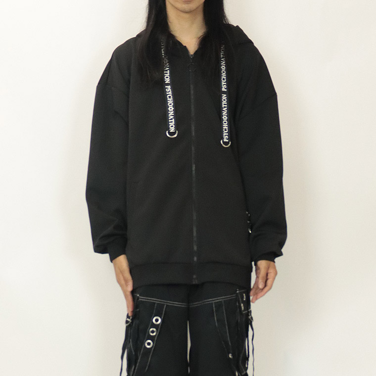 【PSYCHONATION】レースアップうさ耳ジャージZIPパーカー