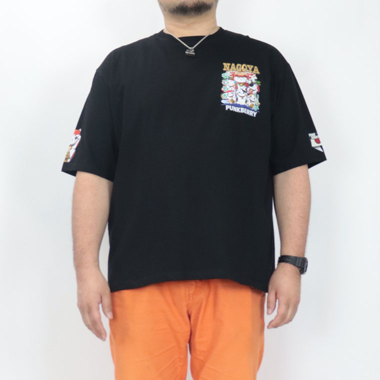 【大きいサイズ&レギュラーサイズ】日本のお土産 NAGOYA招き猫プリントJapaneseTシャツ M L XL XXL(3L)XXXL(4L)XXXXL(5L)