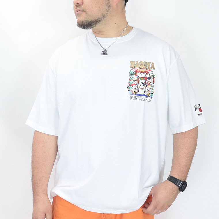 【大きいサイズ&レギュラーサイズ】日本のお土産 NAGOYA招き猫プリントJapaneseTシャツ M L XL XXL(3L)XXXL(4L)XXXXL(5L)