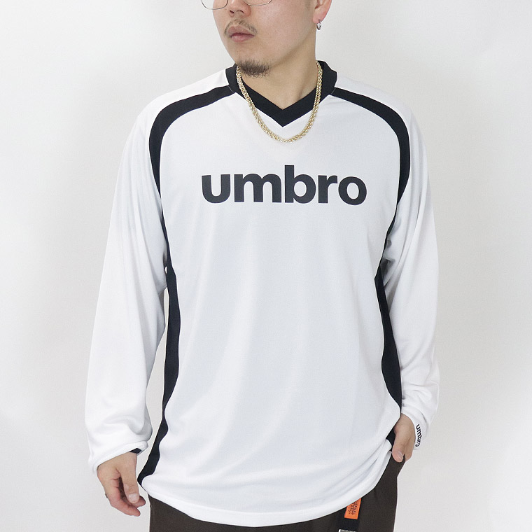 【UMBRO】ハニカムメッシュVネック長袖Tシャツ