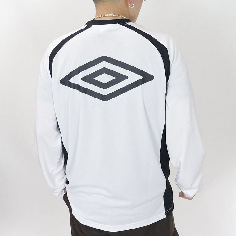 【UMBRO】ハニカムメッシュVネック長袖Tシャツ