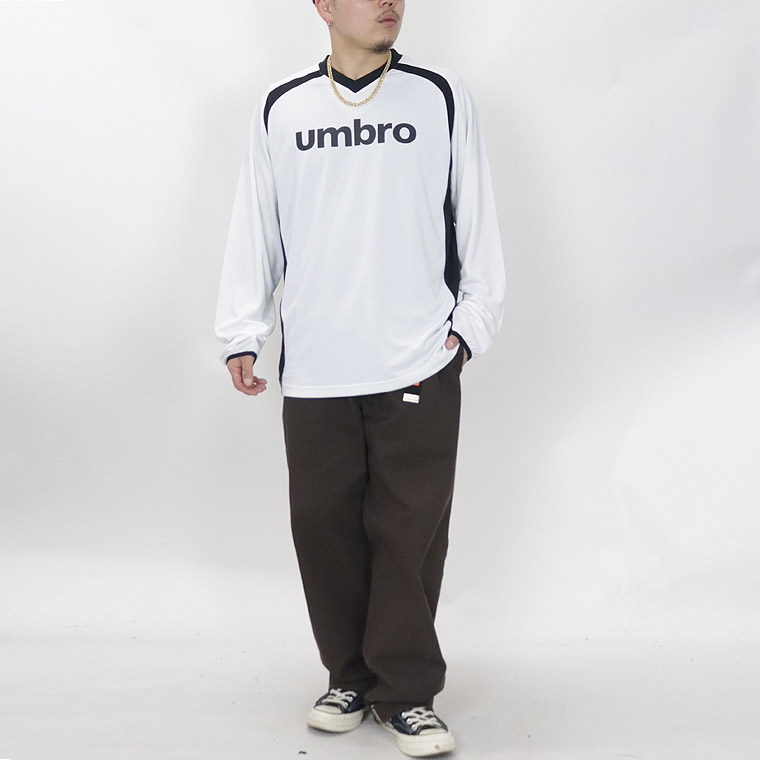 【UMBRO】ハニカムメッシュVネック長袖Tシャツ
