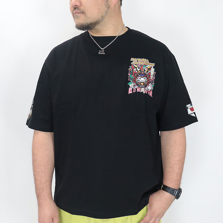 【大きいサイズ&レギュラーサイズ】日本のお土産 達磨プリントJapaneseTシャツ M L XL XXL(3L) XXXL(4L) XXXXL(5L)