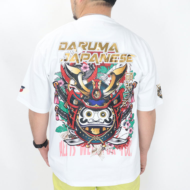 【大きいサイズ&レギュラーサイズ】日本のお土産 達磨プリントJapaneseTシャツ M L XL XXL(3L) XXXL(4L) XXXXL(5L)