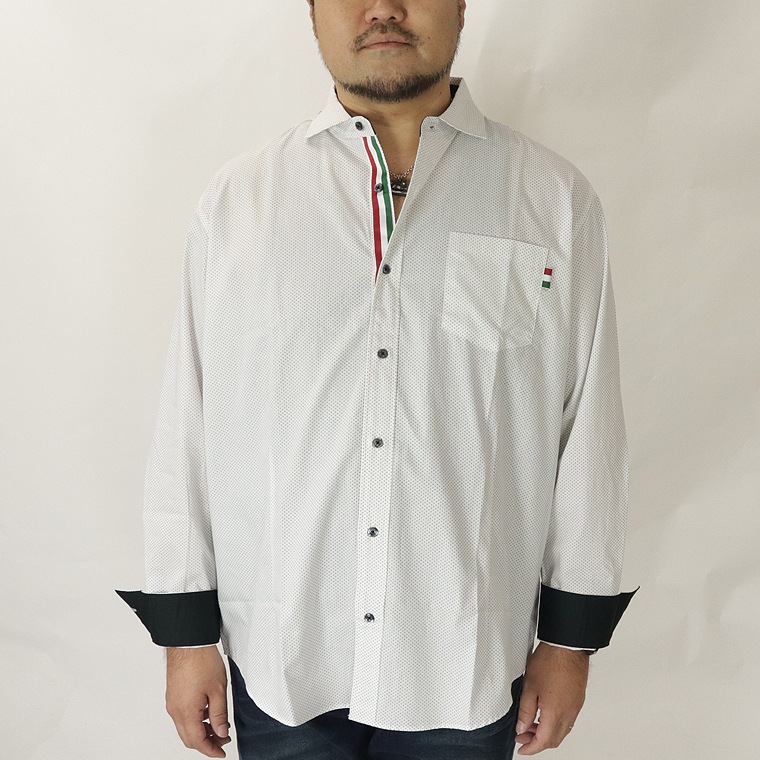 国産ドット柄シャツ【キングサイズ】