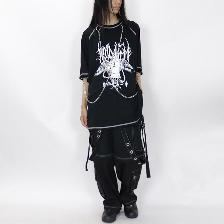 ＼数量限定３０％ＯＦＦ／ダブルチェーンディテールグラフィックBIGシルエットTシャツ