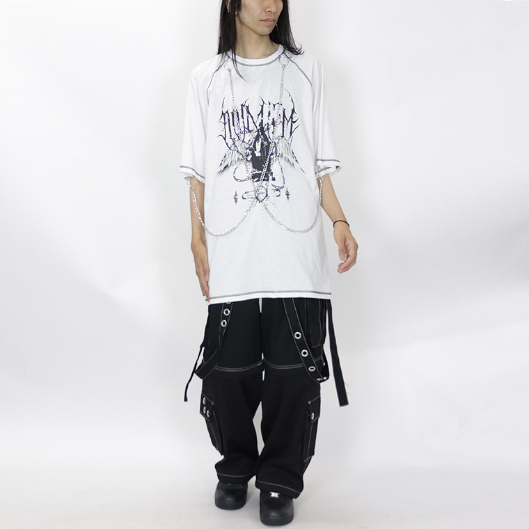 ＼数量限定３０％ＯＦＦ／ダブルチェーンディテールグラフィックBIGシルエットTシャツ
