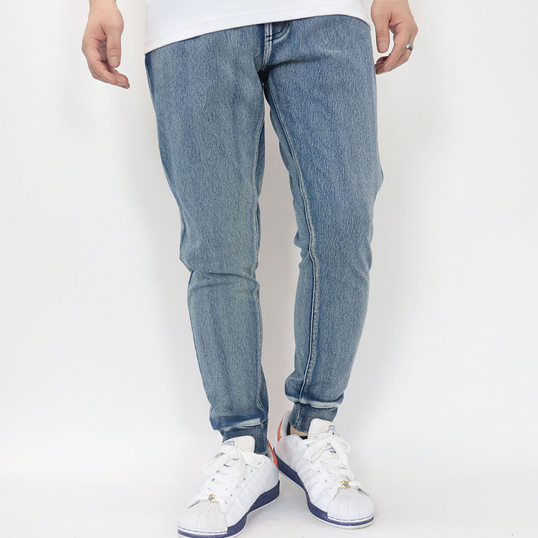 カットデニムリブジョガーパンツ