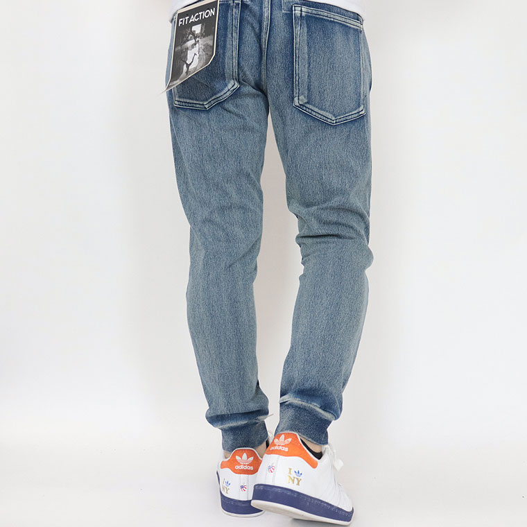 カットデニムリブジョガーパンツ