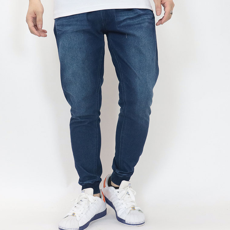 カットデニムリブジョガーパンツ