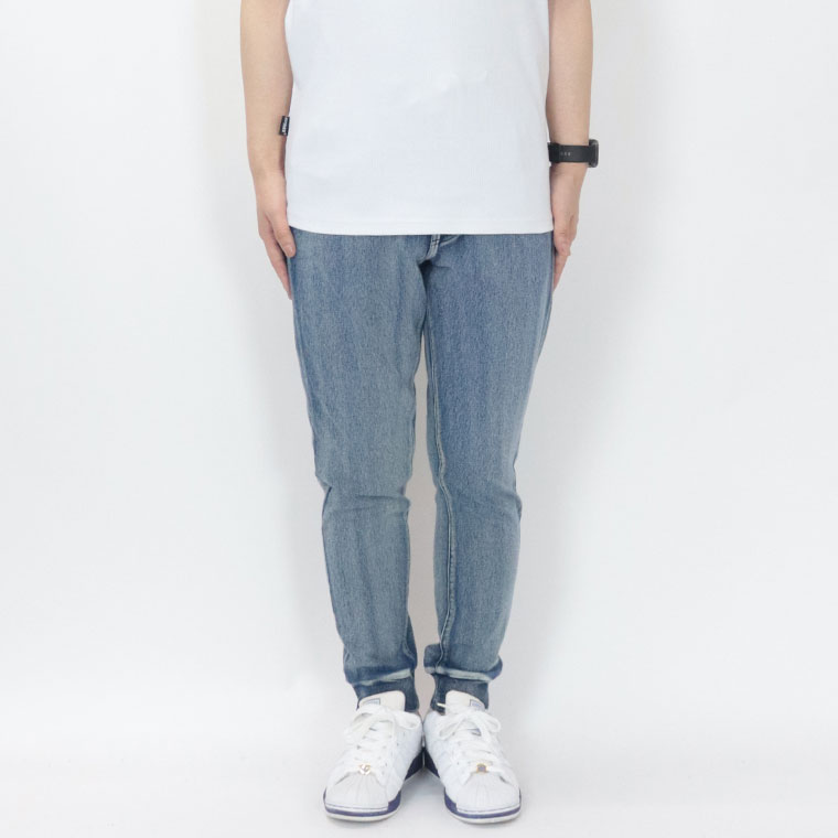 カットデニムリブジョガーパンツ