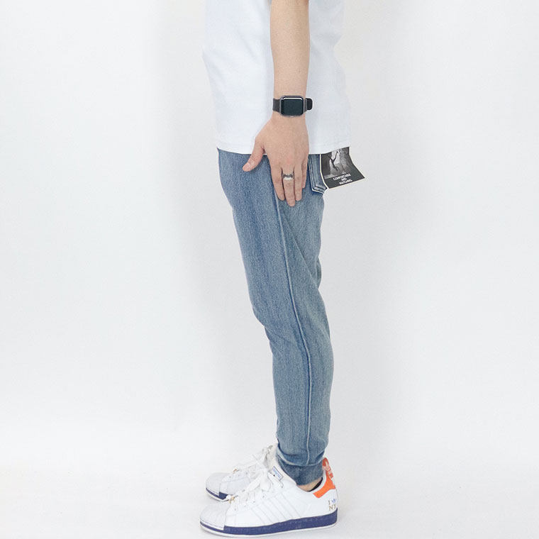 カットデニムリブジョガーパンツ