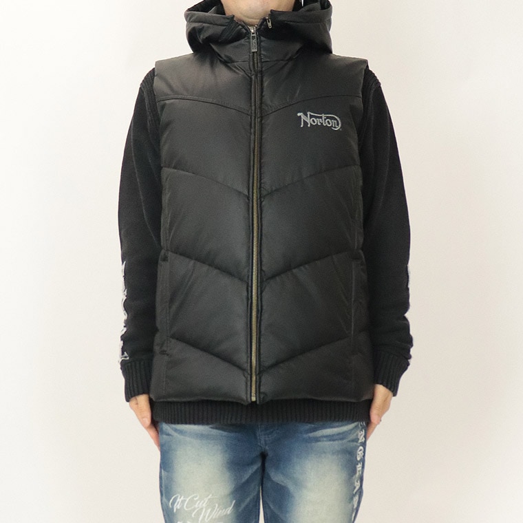 NORTON】PUウエスタンフェイクダウンベスト【フード脱着】 | アイテム