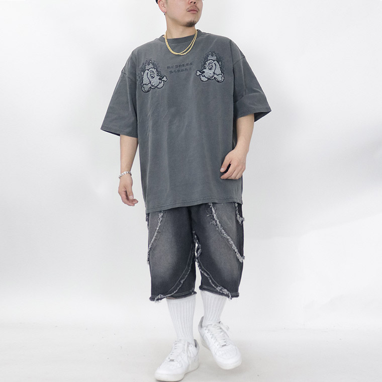 バイアス＆トライバルフリンジ5ポケットBIGショーツ