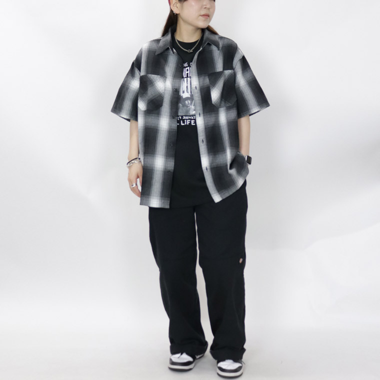 H/S接触冷感オンブレチェックシャツ