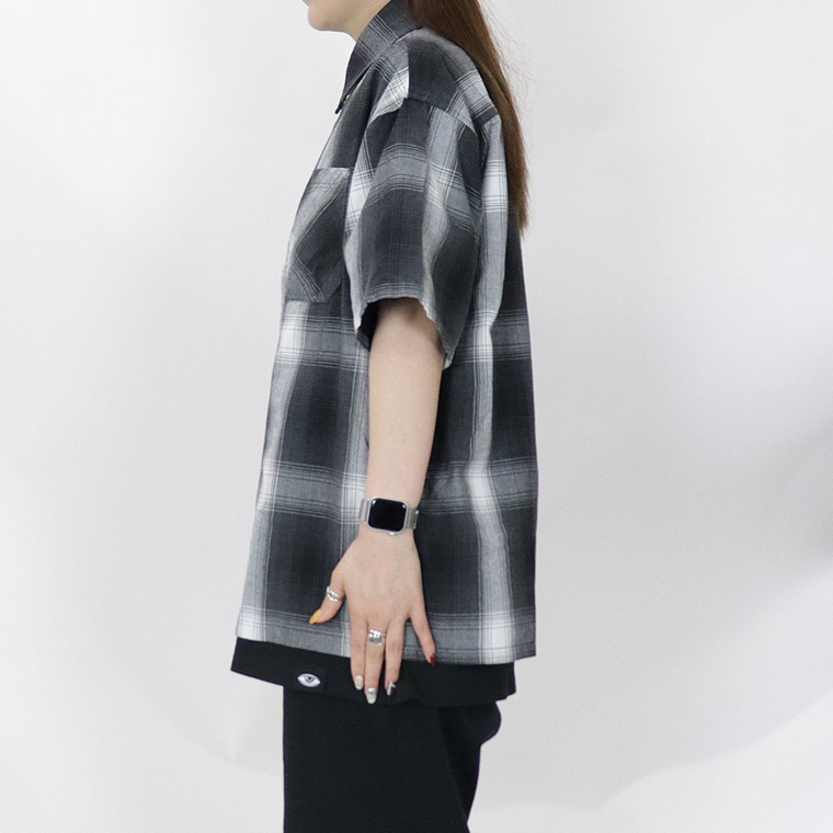 H/S接触冷感オンブレチェックシャツ