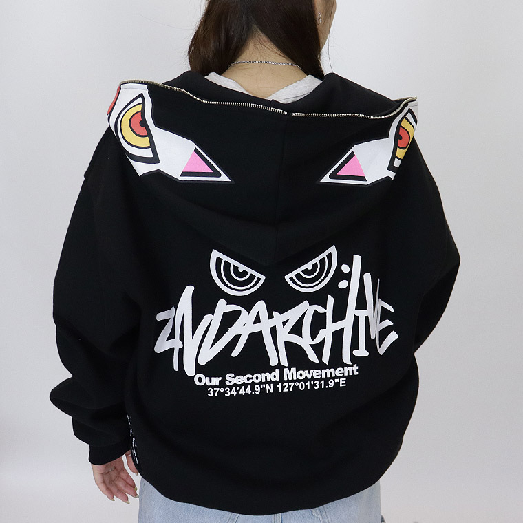 【2ND ARCHIVE】キャットフェイスZIPパーカー