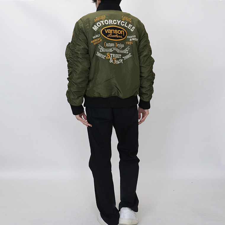 【VANSON】ロゴ刺繍MA-1フライトジャケット