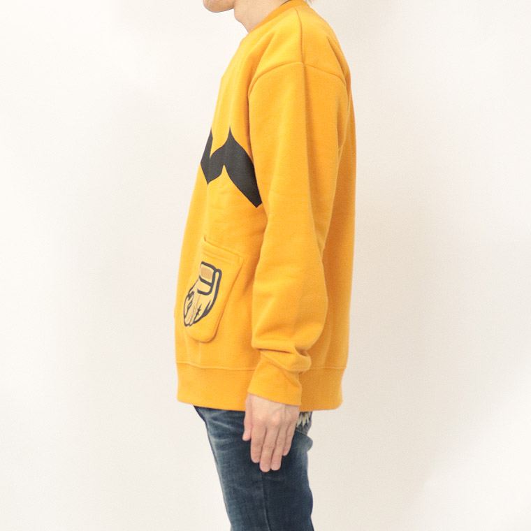 冬物売り尽くし35%OFF【ドラえもん/ジャイアン】ジャイアン ポケット付き/裏起毛長袖トレーナー (ペアルック・アメカジ系)