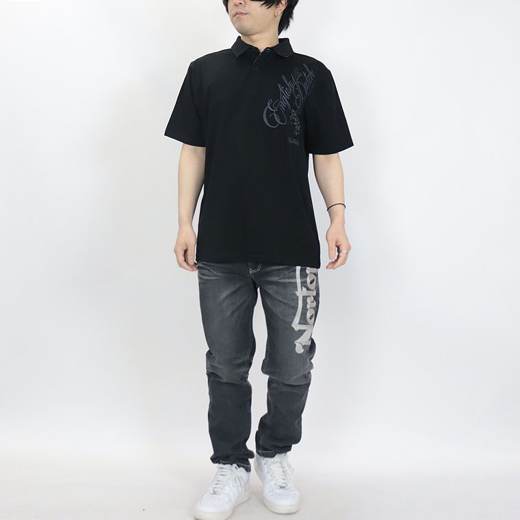 【NORTON】ストレッチ抜染ビッグロゴデニムパンツ