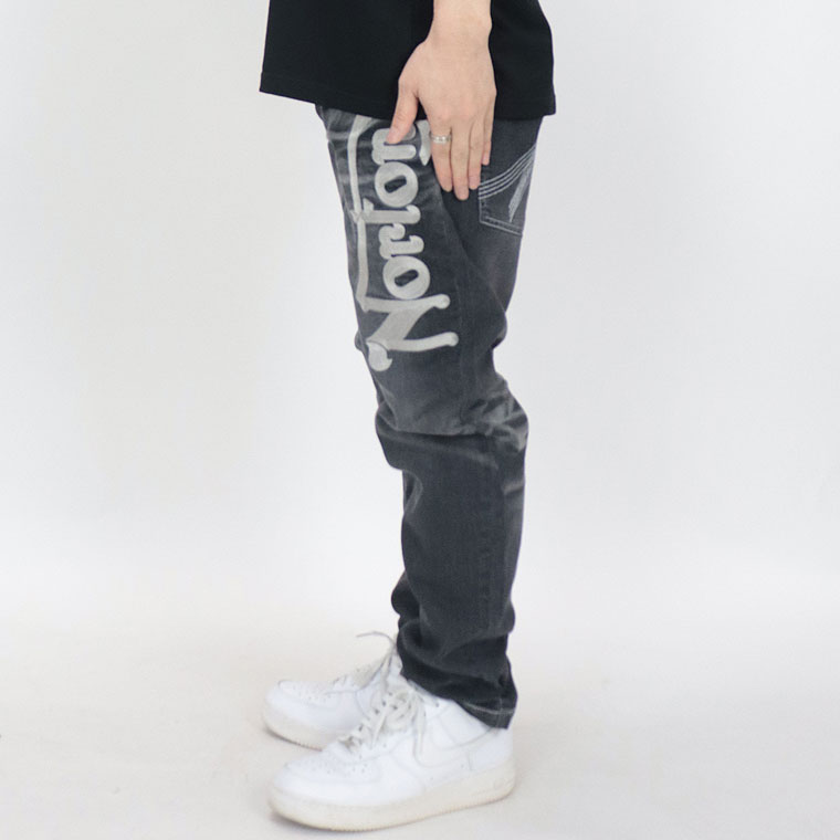 【NORTON】ストレッチ抜染ビッグロゴデニムパンツ
