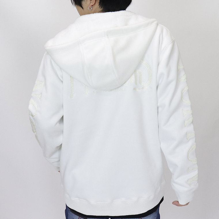 【NORTON】撥水裏ボアモイストスウェードラメ刺繍ZIPパーカー