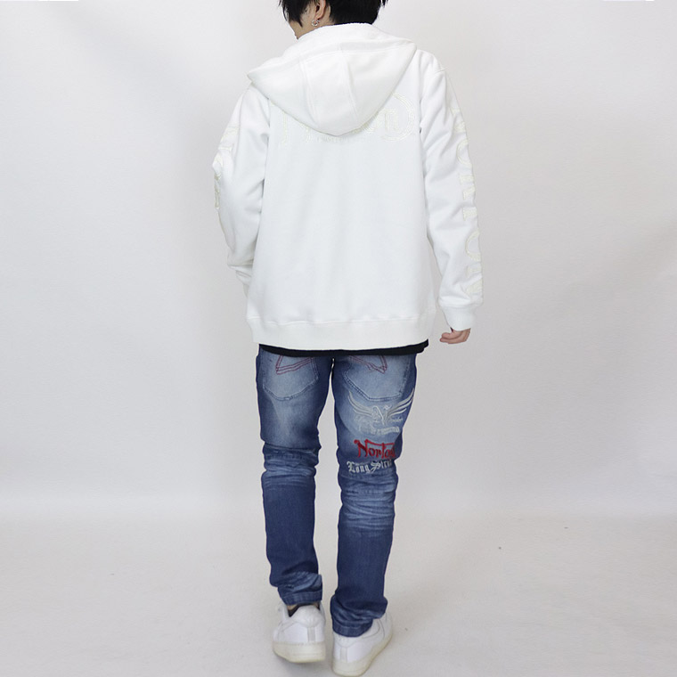 【NORTON】撥水裏ボアモイストスウェードラメ刺繍ZIPパーカー