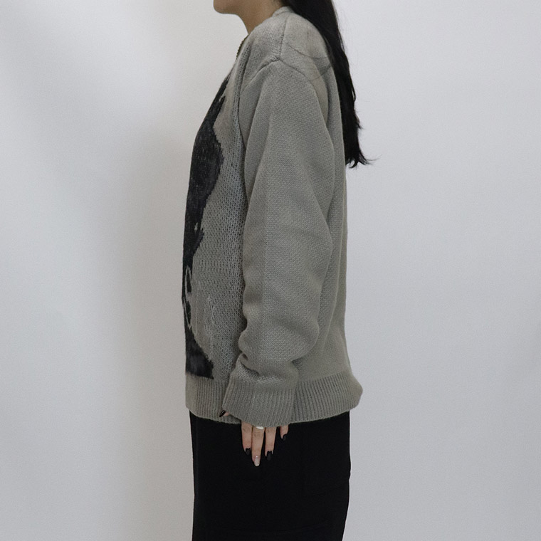 【RE730】フェイスデザインクルーネックニット