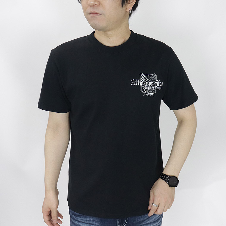 【進撃の巨人】天竺半袖Tシャツ エレン&ミカサ&リヴァイ