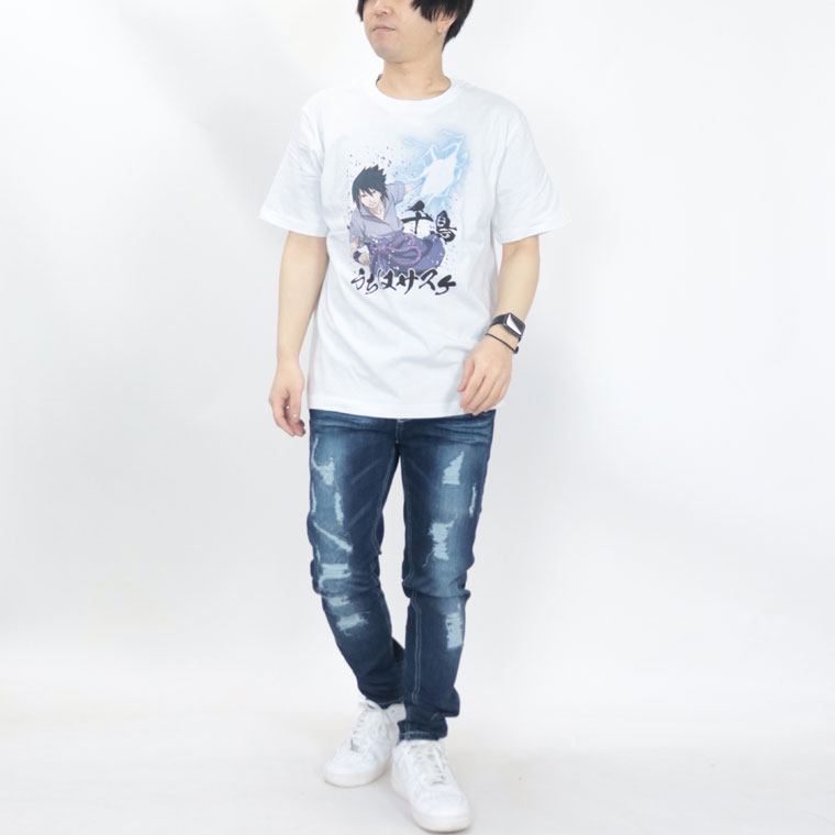 【NARUTO疾風伝】うちはサスケプリント半袖Tシャツ