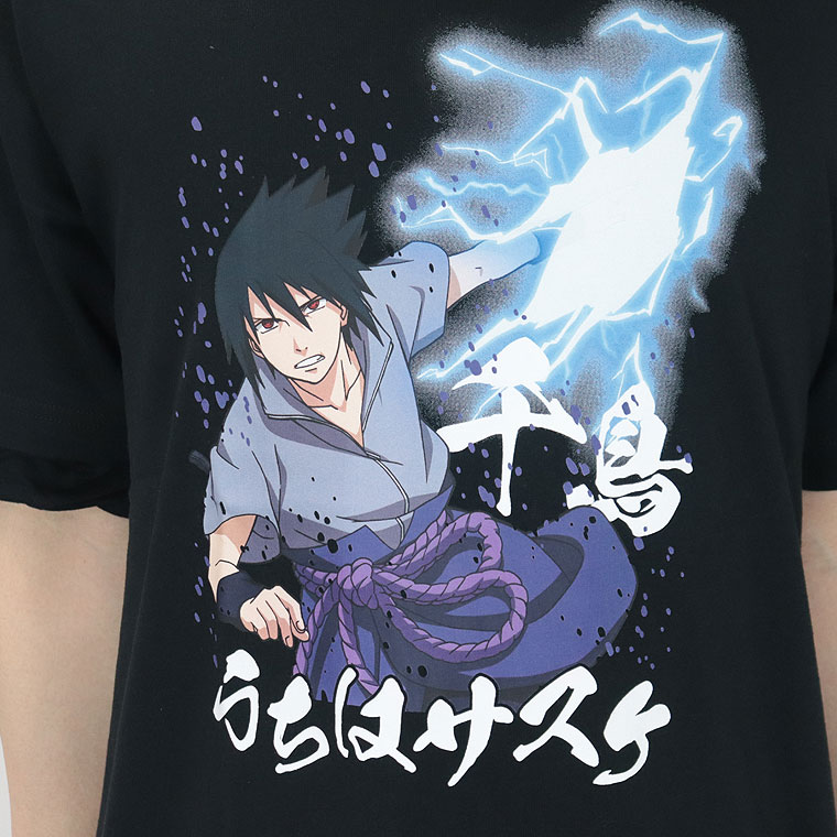 【NARUTO疾風伝】うちはサスケプリント半袖Tシャツ