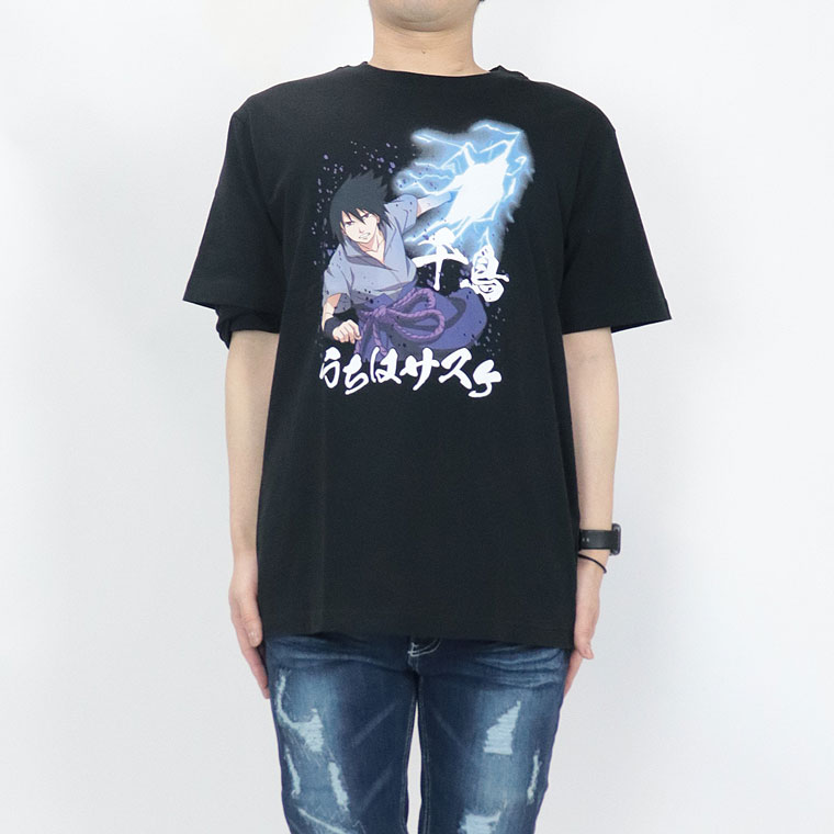 【NARUTO疾風伝】うちはサスケプリント半袖Tシャツ